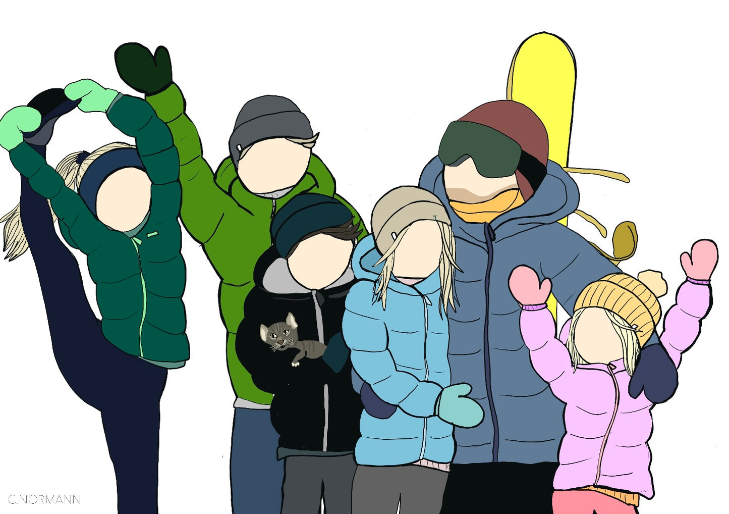 Kreativ strek- Familiebilde